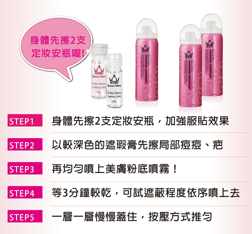 「QueenMary瑪麗皇后 美膚液態粉底噴霧」11